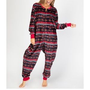 Natural Life Fleece Onesie Lounge Wear Floral XS/S